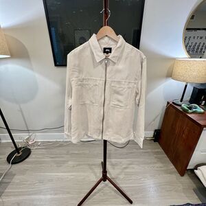 Stussy - Micro Suede Zip Up Work Shirt (#1110134) - Cream